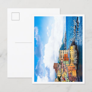 Boccadasse marina panorama in Genoa Italy Postcard