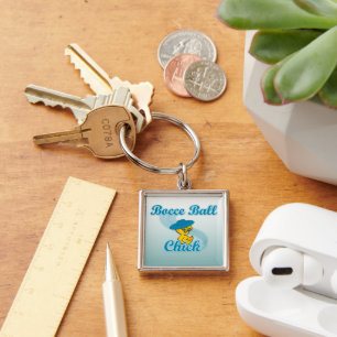 Bocce Ball Chick #3 Key Ring