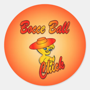 Bocce Ball Chick #5 Classic Round Sticker