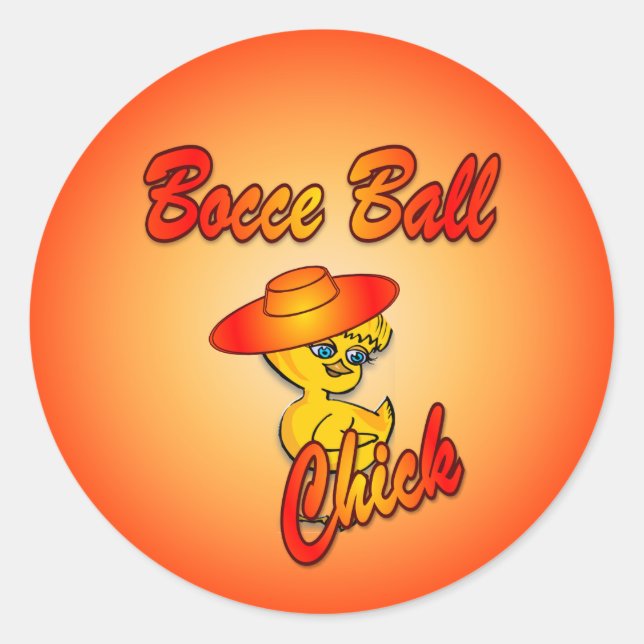 Bocce Ball Chick #5 Classic Round Sticker (Front)