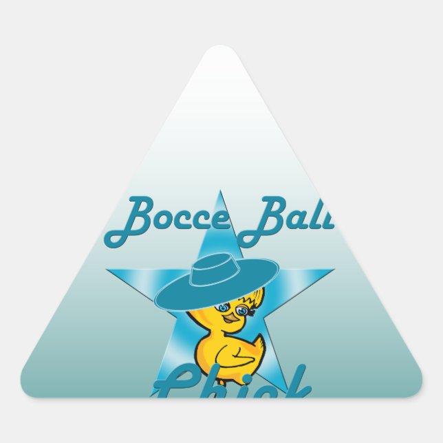 Bocce Ball Chick #7 Triangle Sticker (Front)