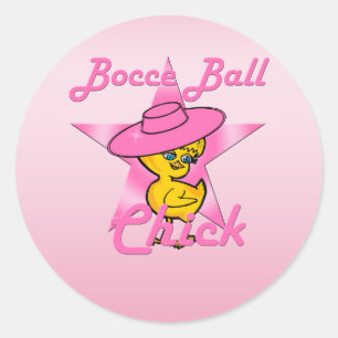 Bocce Ball Chick #8 Classic Round Sticker