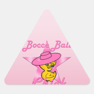 Bocce Ball Chick #8 Triangle Sticker