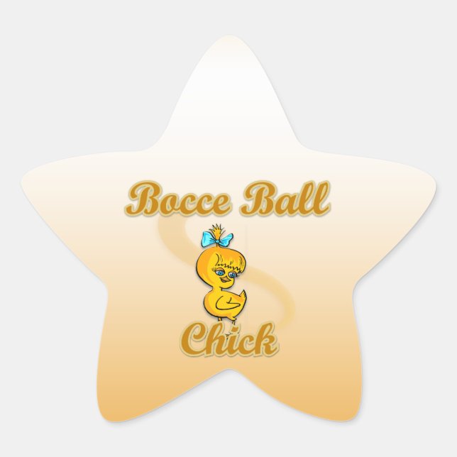 Bocce Ball Chick Star Sticker (Front)