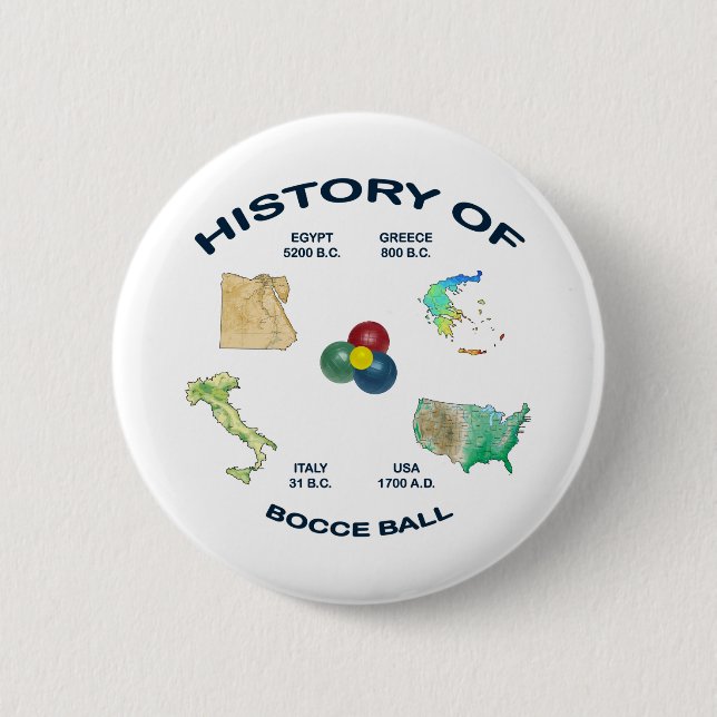 Bocce Ball History 6 Cm Round Badge (Front)
