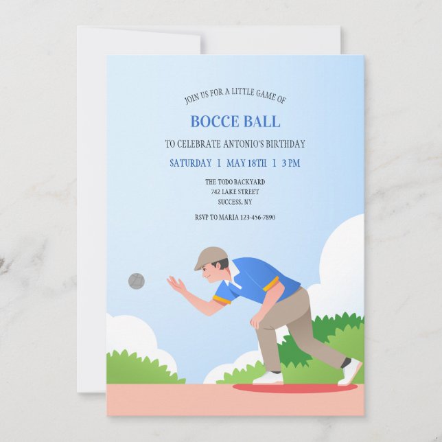 Bocce Ball Invitation (Front)