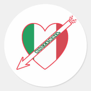 Bocce Ball Italy Flag Classic Round Sticker