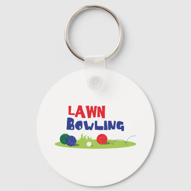 Bocce Ball Lawn Bowling Key Ring (Front)
