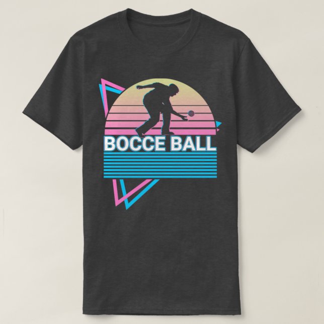 Bocce Ball Player Retro T-Shirt (Design Front)