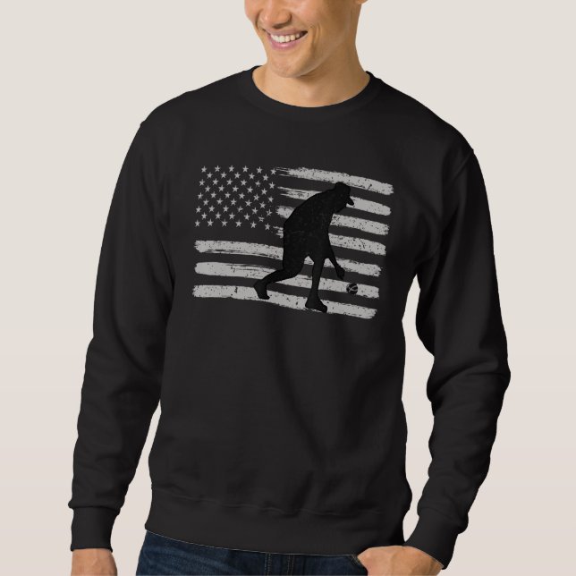 Bocce Ball Player USA Flag Patriotic 2 Sweatshirt (Front)
