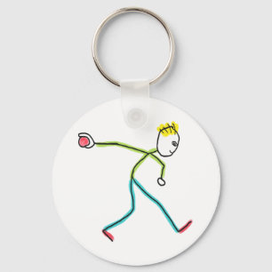 Bocce Ball Stickman Key Ring