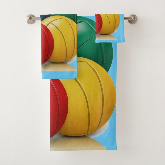 Bocce Ball Team Player Bath Towel Set (Insitu)