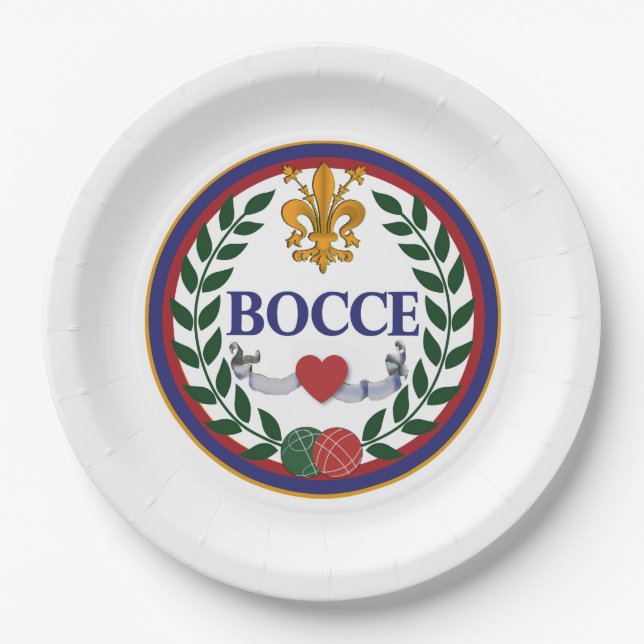 Bocce dinner party paper plate (Front)