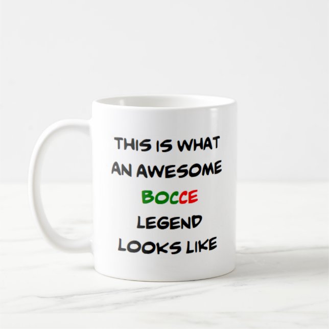 bocce legend, awesome coffee mug (Left)
