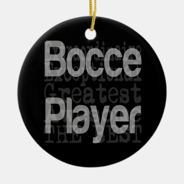 Bocce Player Extraordinaire Ceramic Tree Decoration (Front)