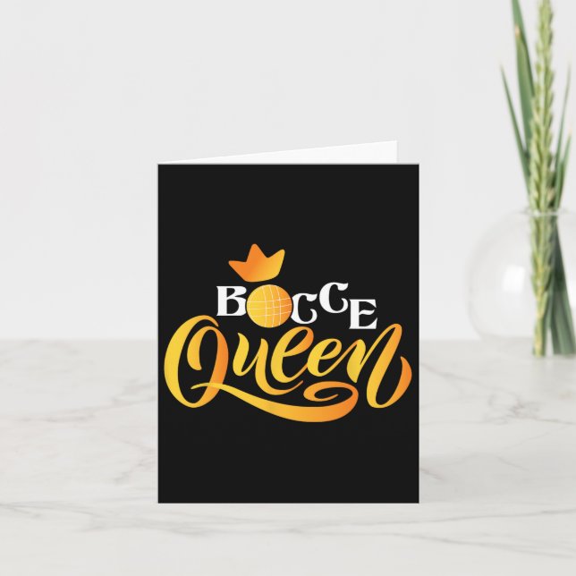 Bocce Queen - Lawn Bowling Game Boule Byll Game En Card (Front)