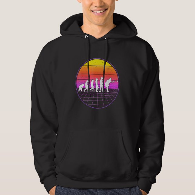 Boccia Evolution Vaporwave 70s Boule Petanque Bocc Hoodie (Front)