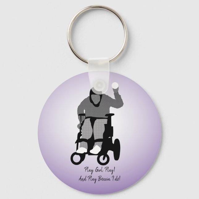 Boccia Girl Wearing Hijabi  Key Ring (Front)