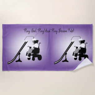 Boccia Girl with Headrest and Ramp  Beach Towel