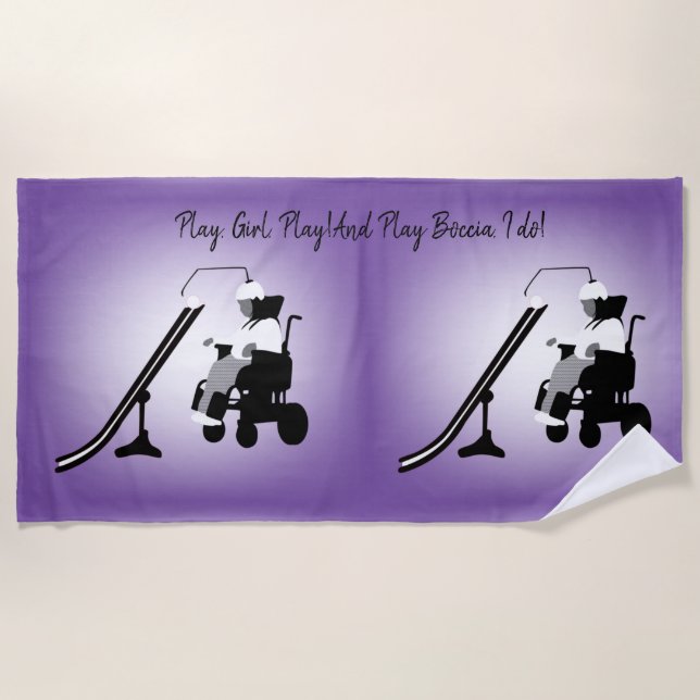Boccia Girl with Headrest and Ramp  Beach Towel (Front)