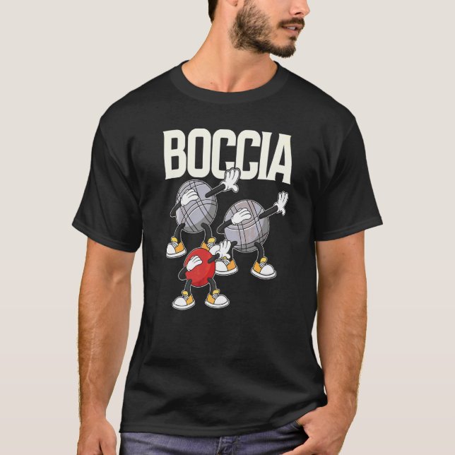 Boccia Player Clothing With Dabbing Boccia Balls   T-Shirt (Front)