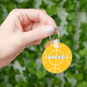 Boccie ball keychain with custom colour and text
