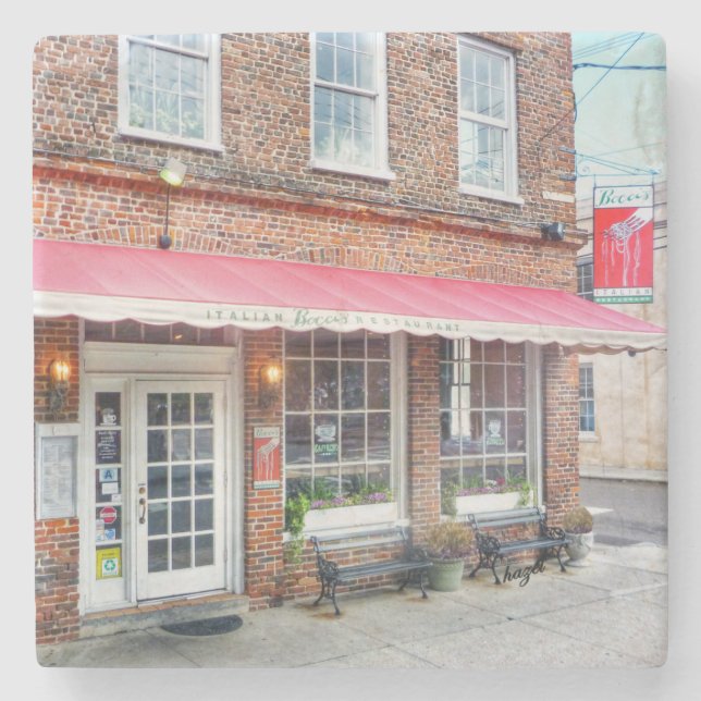 Bocci's Charleston, SC. Coaster. Stone Coaster (Front)