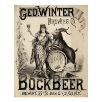 Bock Beer Brewing Co Vintage Antique Rustic Brewer