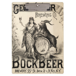 Bock Beer Brewing Co. Vintage Cool Home Brewer Clipboard