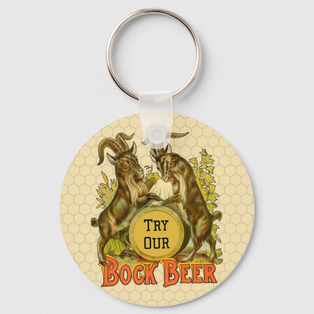 Bock Beer Goats Vintage Advertising Key Ring (Front)