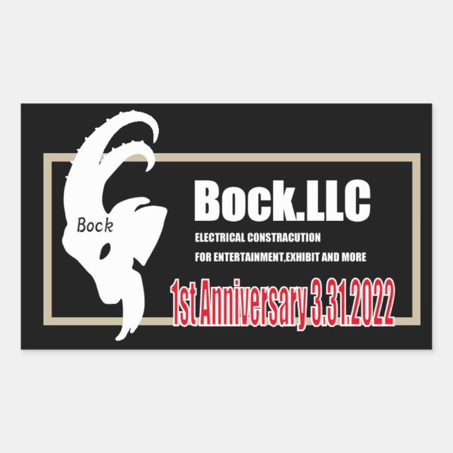 Bock.LLC 1st Anniversary sticker square (Front)