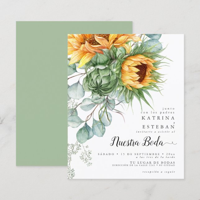 Boda de girasoles de otoño económica pero hermosa (Front/Back)