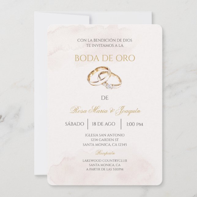 Boda de oro editable invitation (Front)