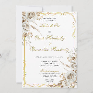 Boda de oro elegante editable invitation