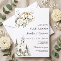 Boda elegant con Iglesia, Anillos dorados