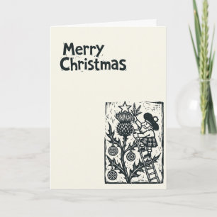 Bodach & Thistle Linocut Christmas Card