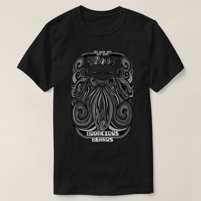 Bodacious Beard Gray Classic TShirt (Design Front)