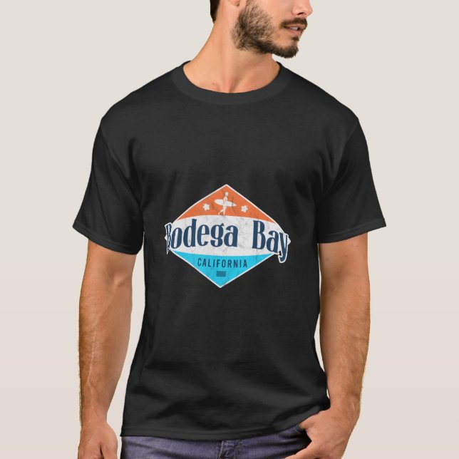 Bodega Bay California Beach Flag Surf Ca T-Shirt (Front)