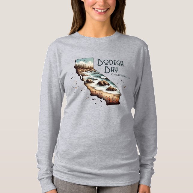 Bodega Bay California Souvenir Gift T-Shirt (Front)
