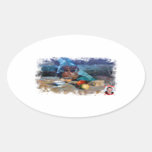 Bodegón a espátula/Natureza morta/Still life Oval Sticker