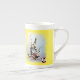 Bodegón de flores bone china mug