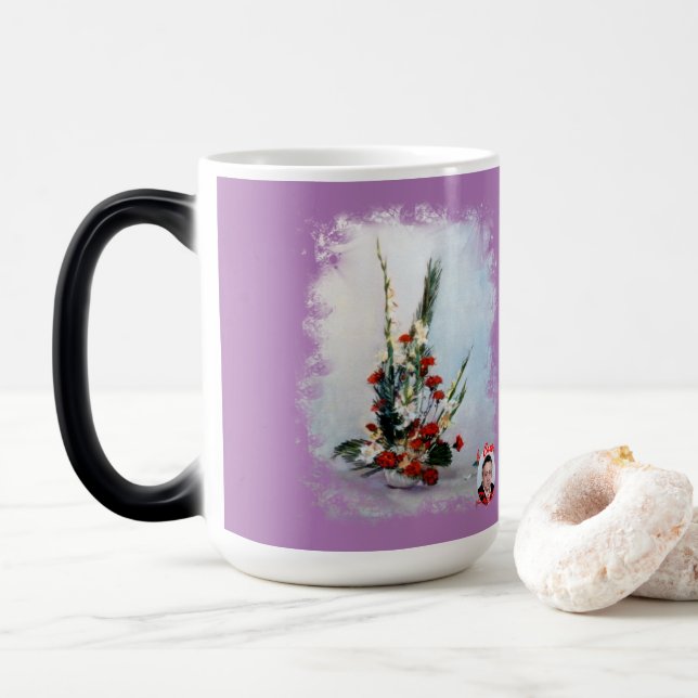 Bodegón de flores magic mug (With Donut)
