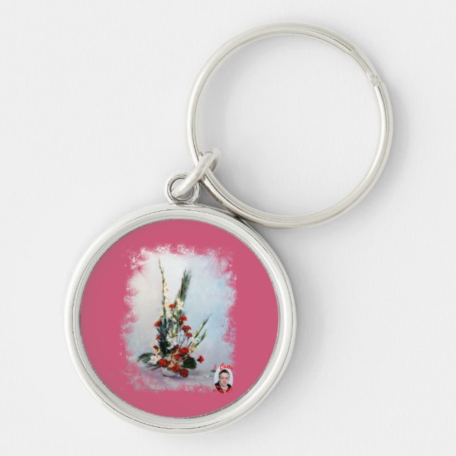 Bodegón de flores/Still life of flowers Key Ring (Front)