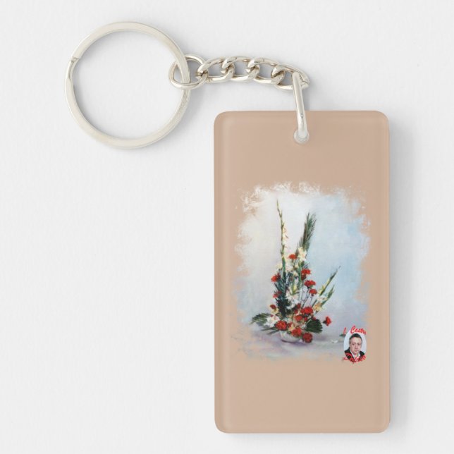 Bodegón de flores/Still life of flowers Key Ring (Front)