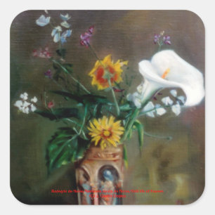 Bodegón de flores/Still life of flowers Square Sticker