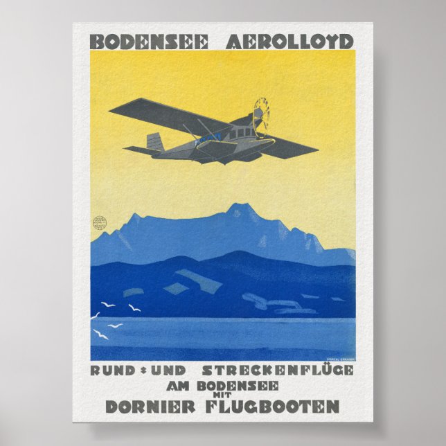 Bodensee Aerolloyd Vintage Poster 1925 (Front)