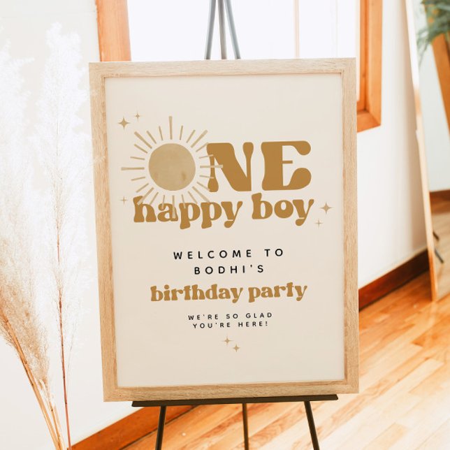 BODHI One Happy Boy First Trip Around Sun Birthday Poster (Creator Uploaded)