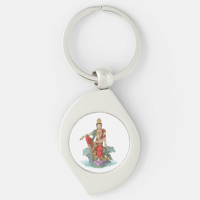 Bodhisattva of Compassion Metal Keychain (Front)