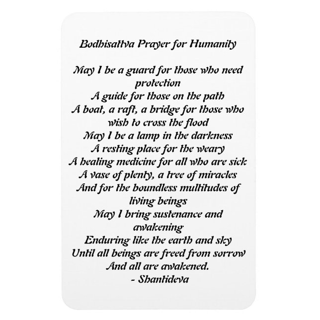 Bodhisattva Prayer for Humanity Magnet (Vertical)