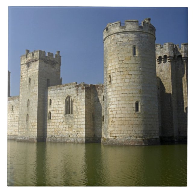 Bodiam Castle (1385), reflected in moat, East Tile (Front)